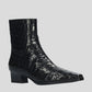 Crco Print Leather Ankle Boot