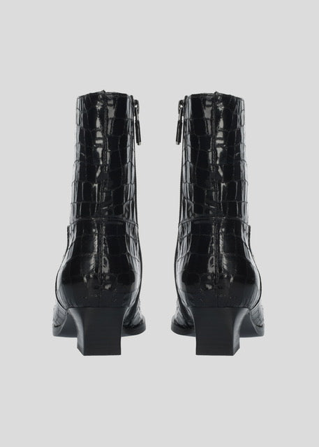 Crco Print Leather Ankle Boot