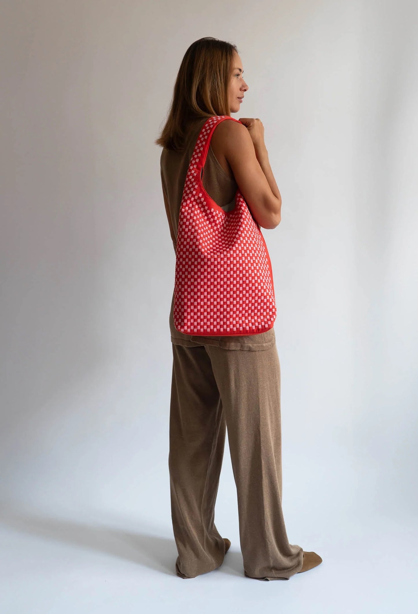 Leather Weave Block Heel