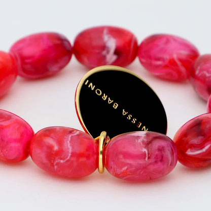 Olive Flex Bracelet In Raspberry Marble