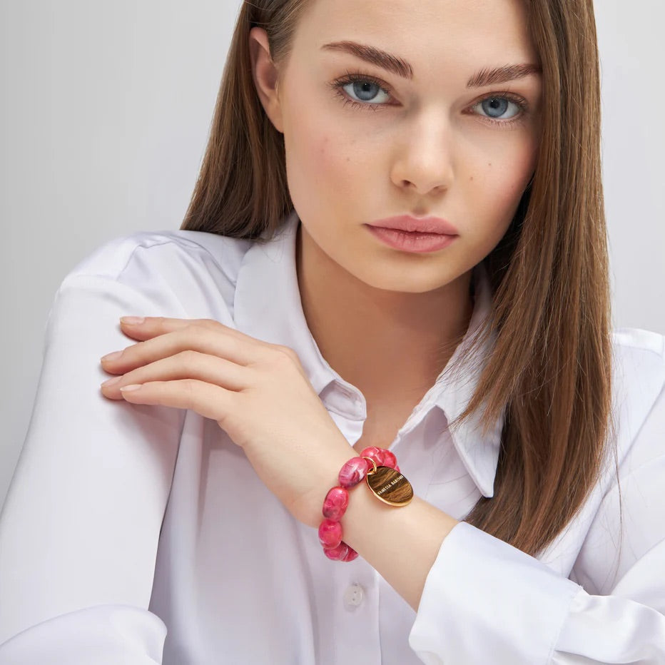 Olive Flex Bracelet In Raspberry Marble