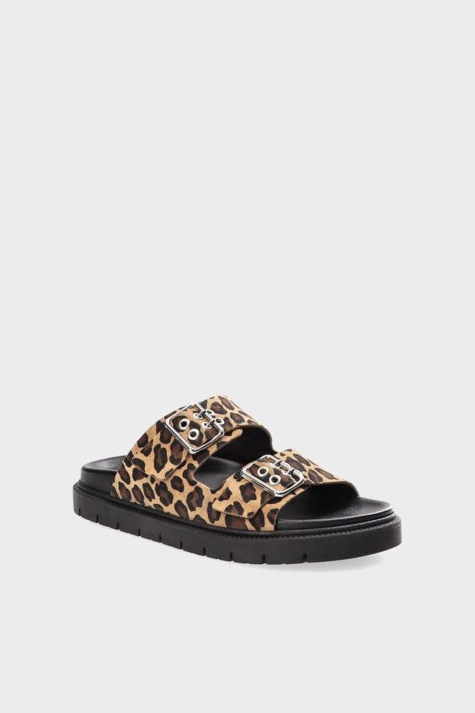 Double Strap Suede Leo Slider