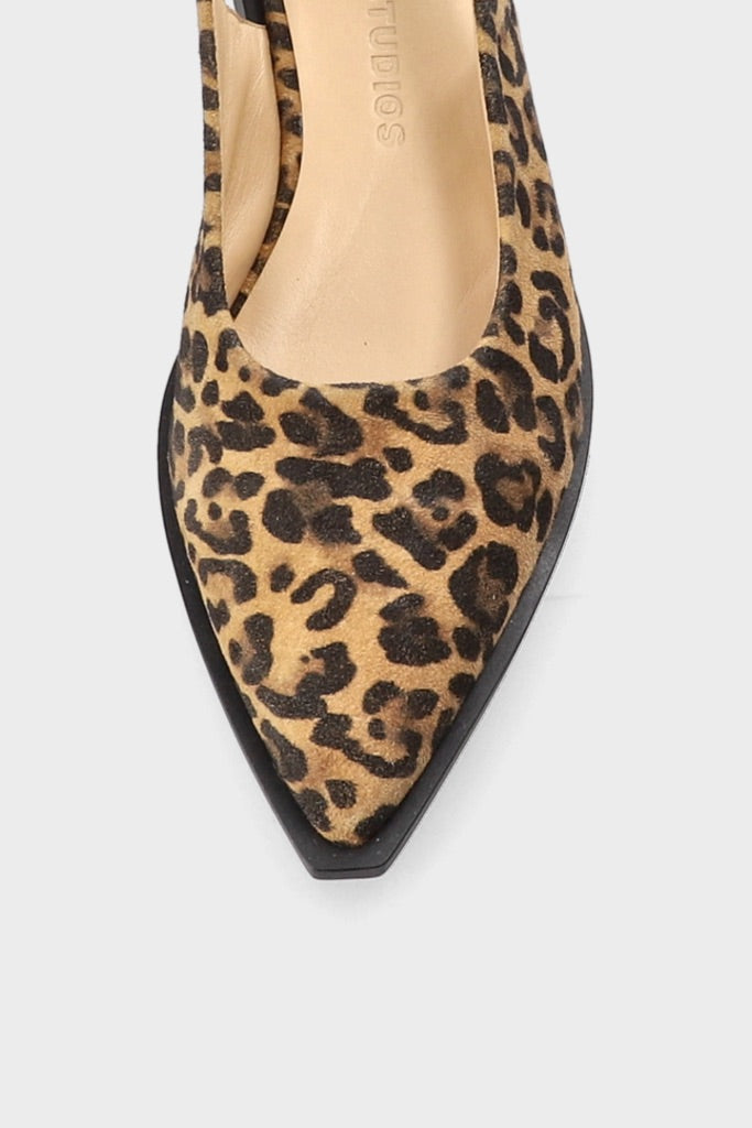 Leopard Print Suede Slingback