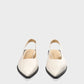 Cream Leather Sling Back