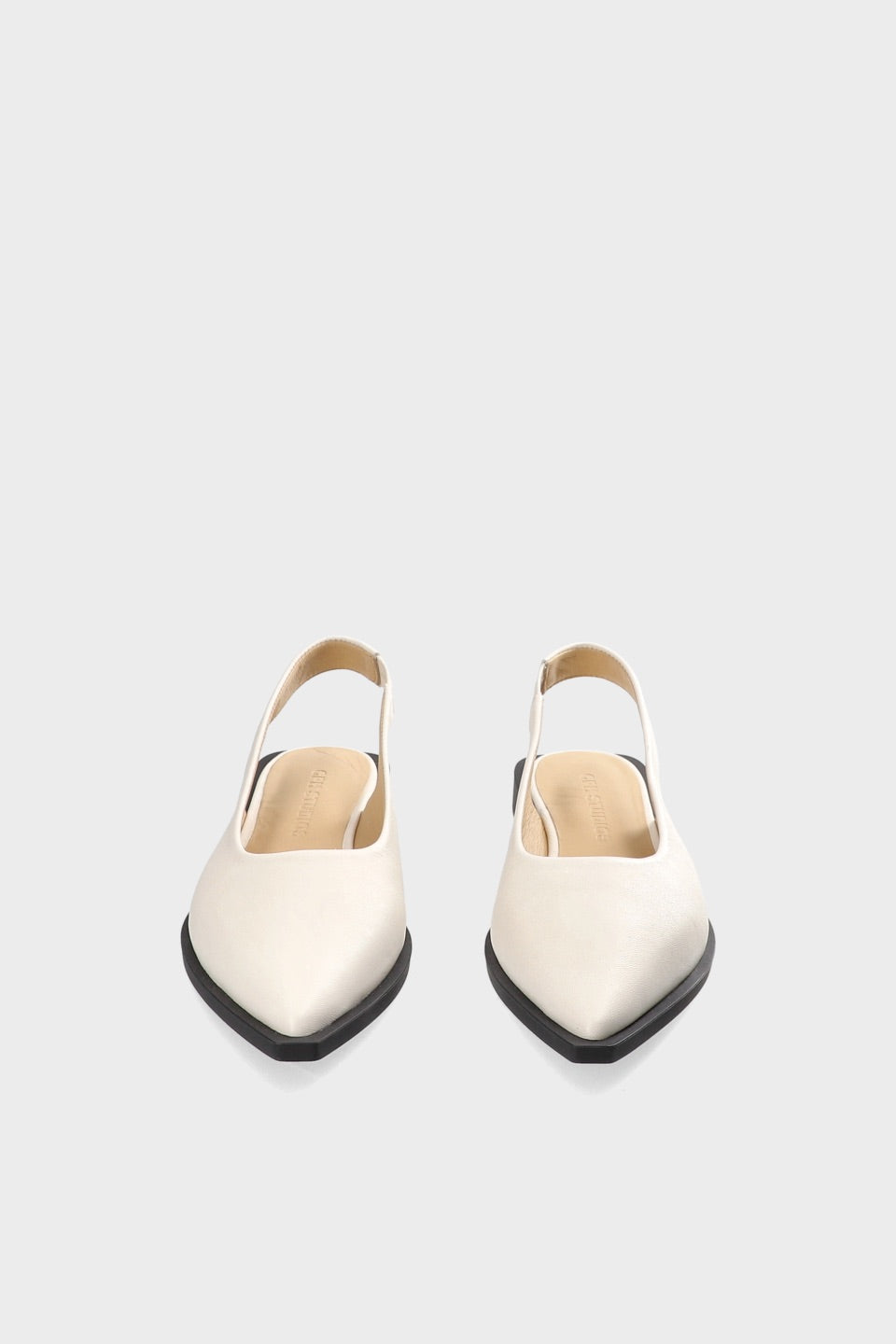 Cream Leather Sling Back