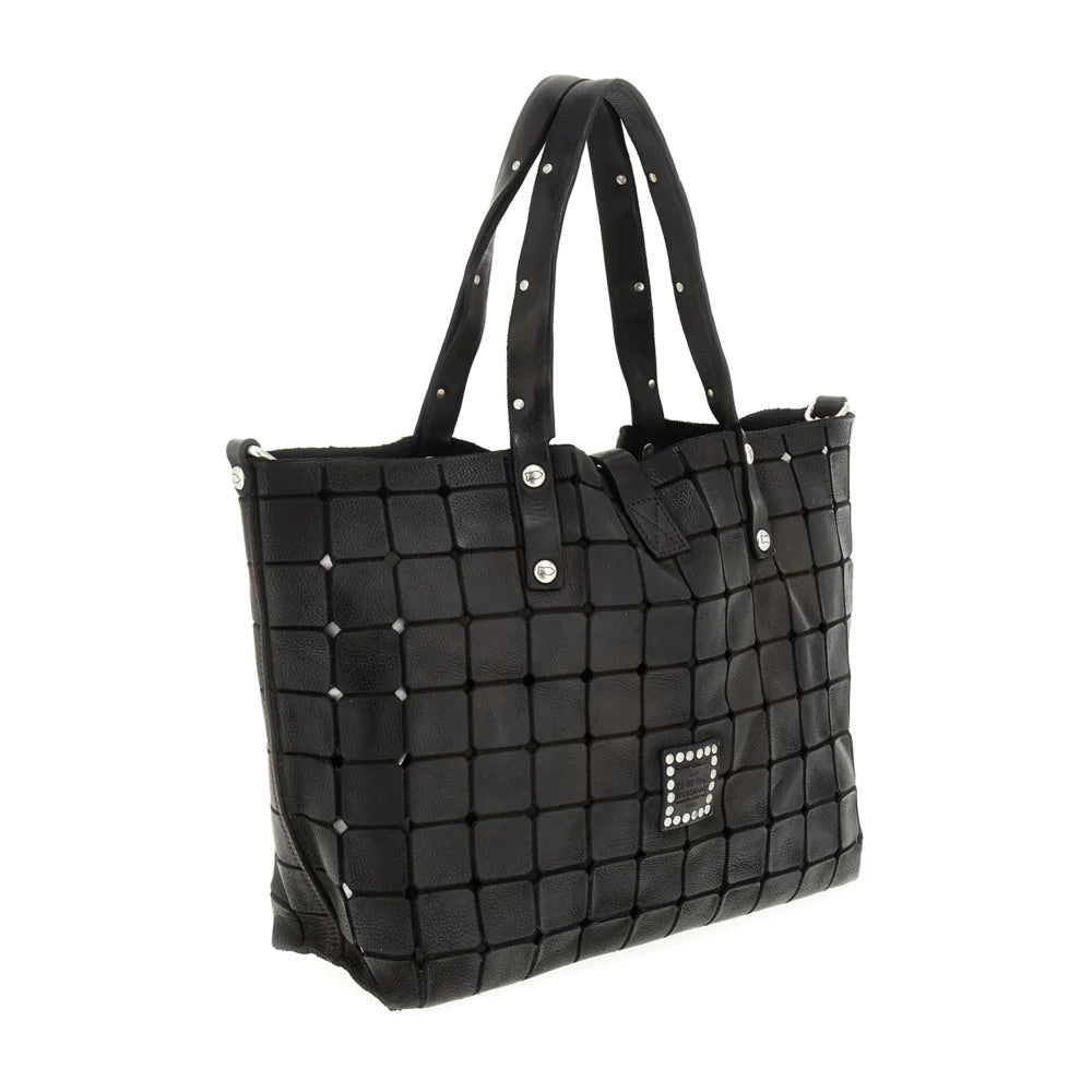 Laser Cut Shopper In Black