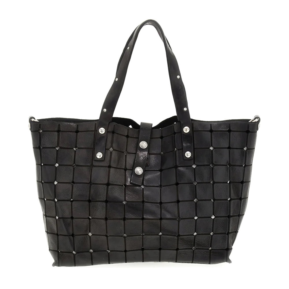 Laser Cut Shopper In Black