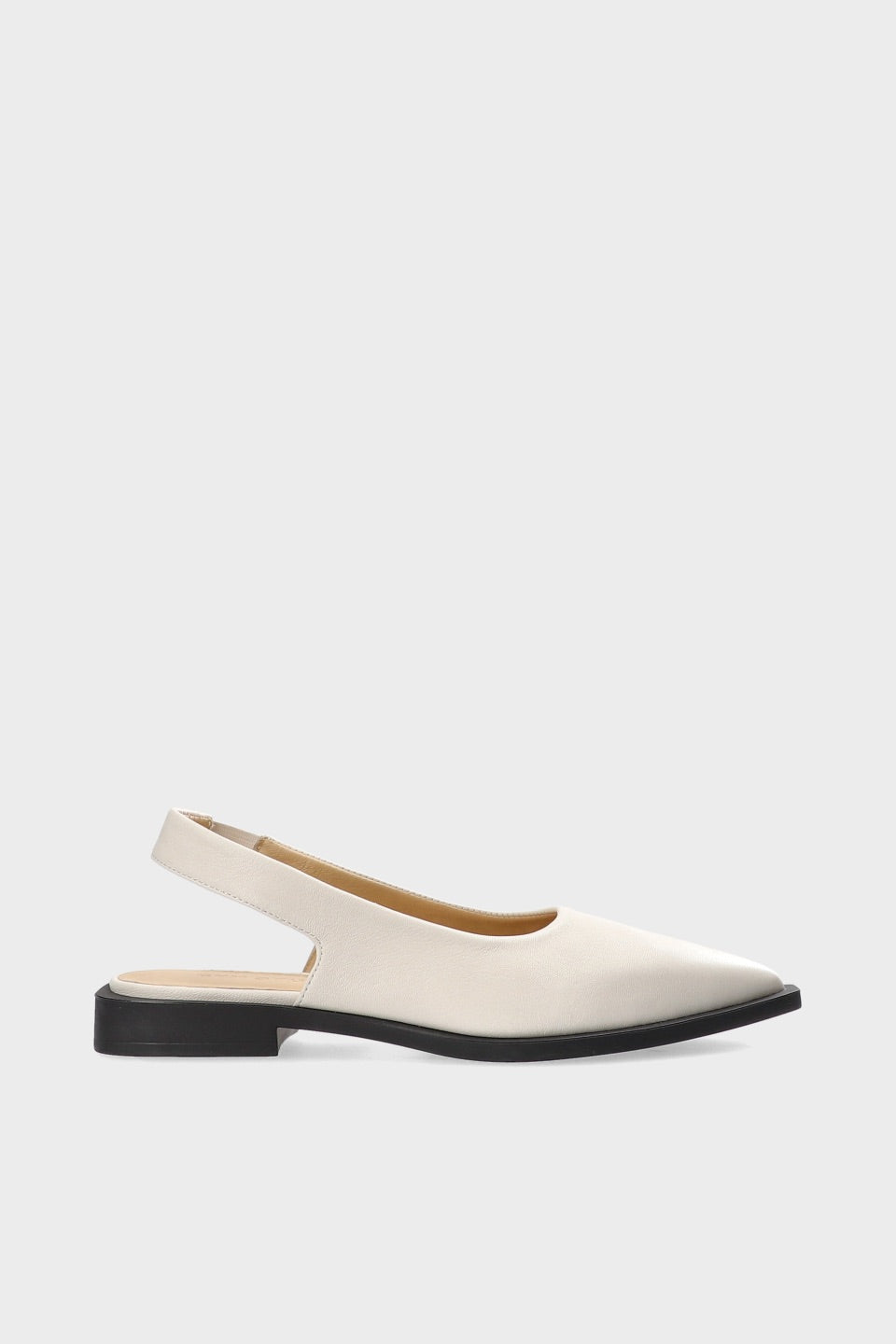 Cream Leather Sling Back