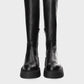 Knee High Soft Leather Chunky Boot