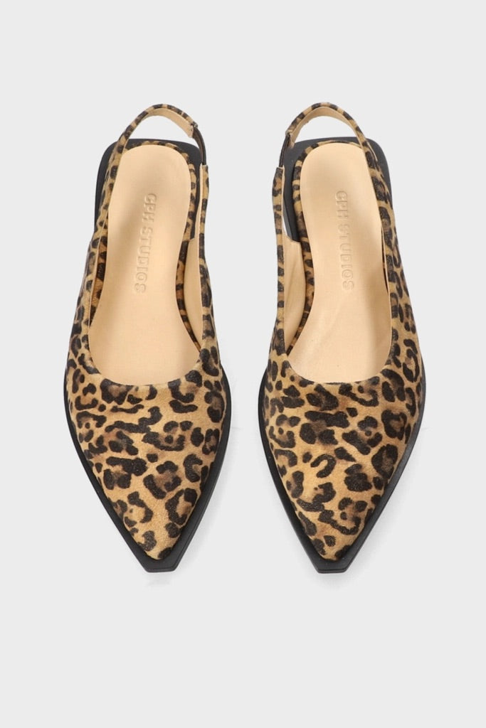 Leopard Print Suede Slingback