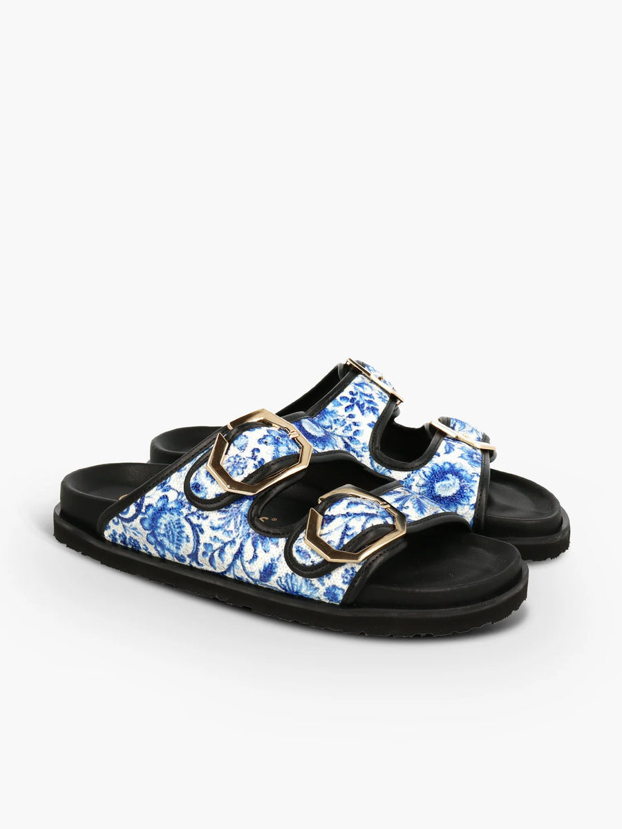 Leather Block Heel Sandal