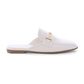 Grained Leather Mule Loafer In Off White