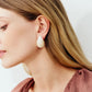 Drop Earring In Pearl Marble