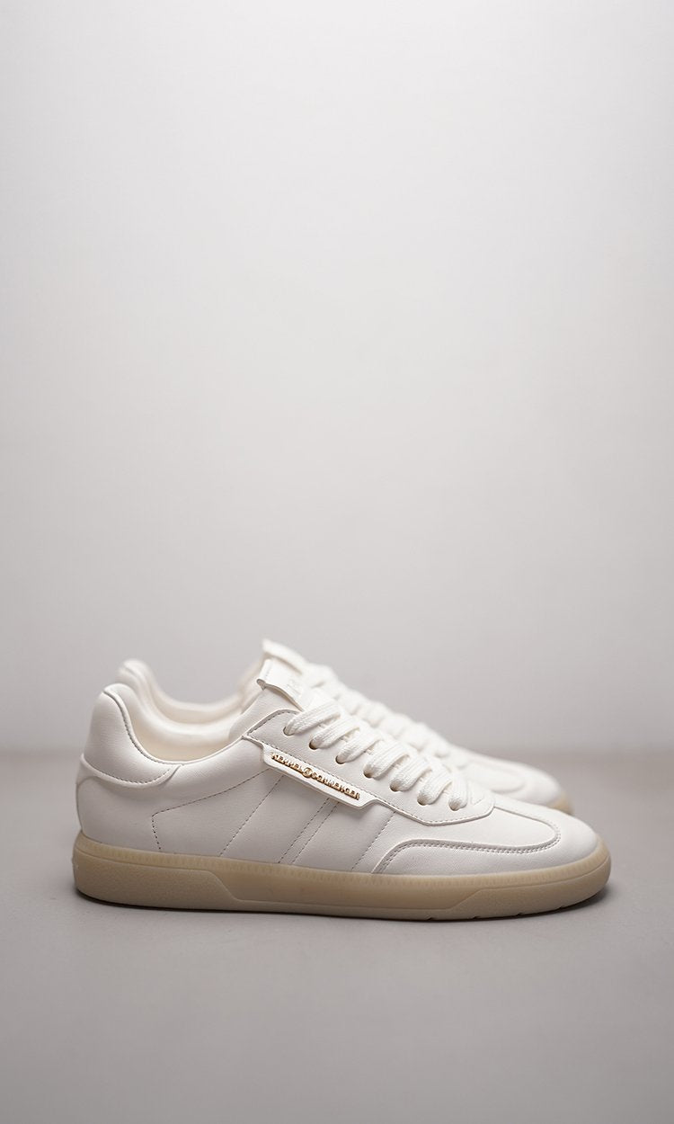 Pop Sneaker In Butter Leather With Gold