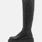 Knee High Soft Leather Chunky Boot