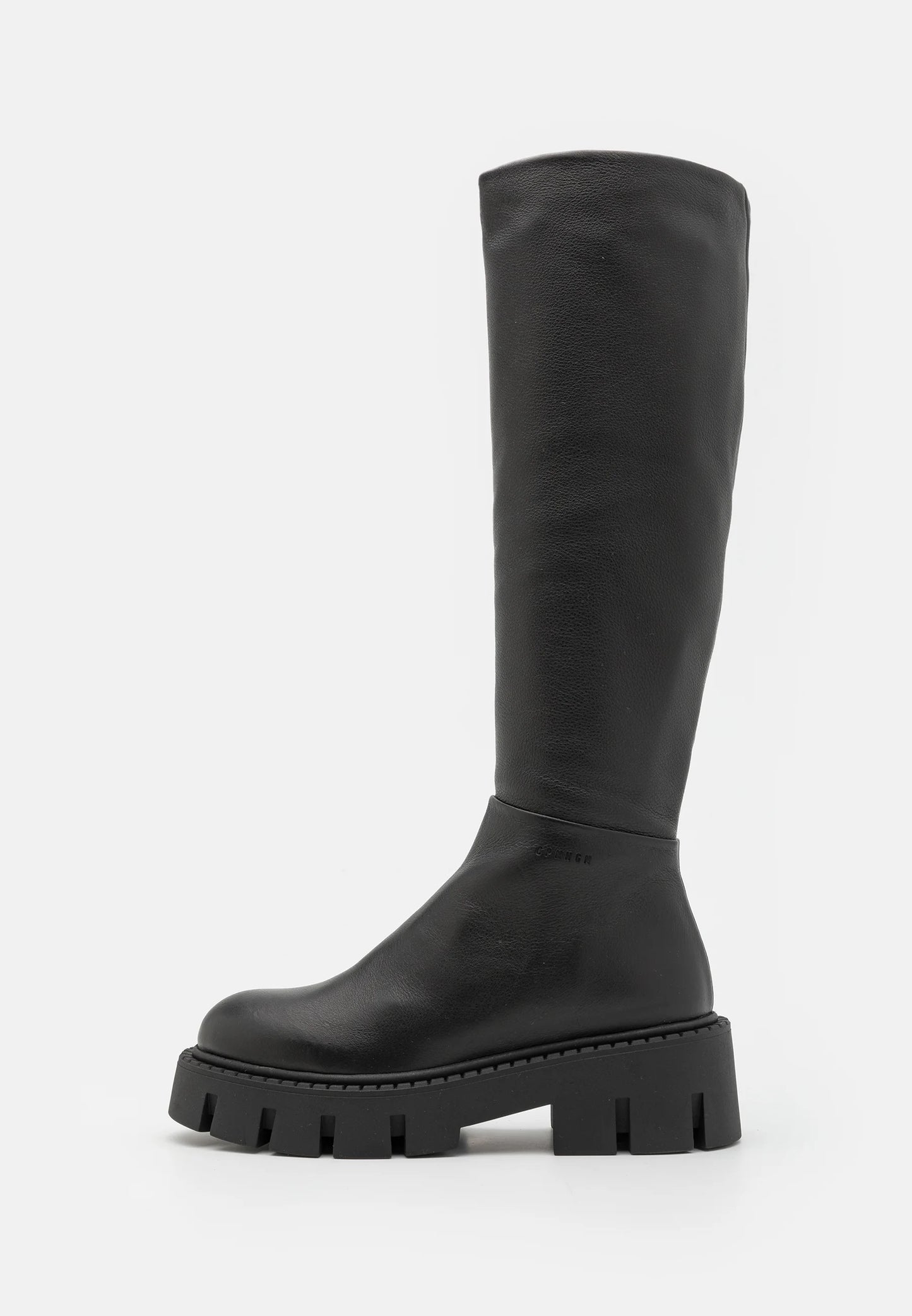 Knee High Soft Leather Chunky Boot