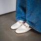 Grained Leather Mule Loafer In Off White