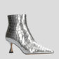 Silver Croco Print Boot