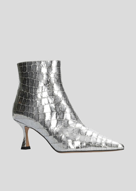 Silver Croco Print Boot