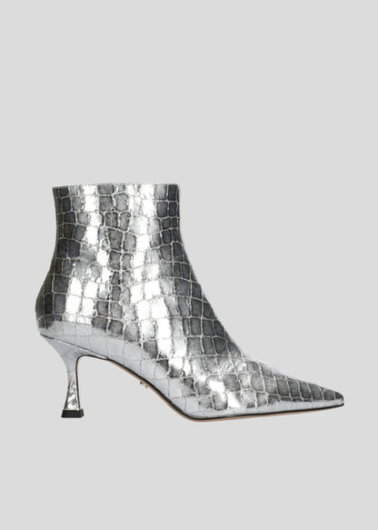 Silver Croco Print Boot