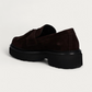Kennel & Schmenger Chocolate Suede Loafer, back three-quarter view