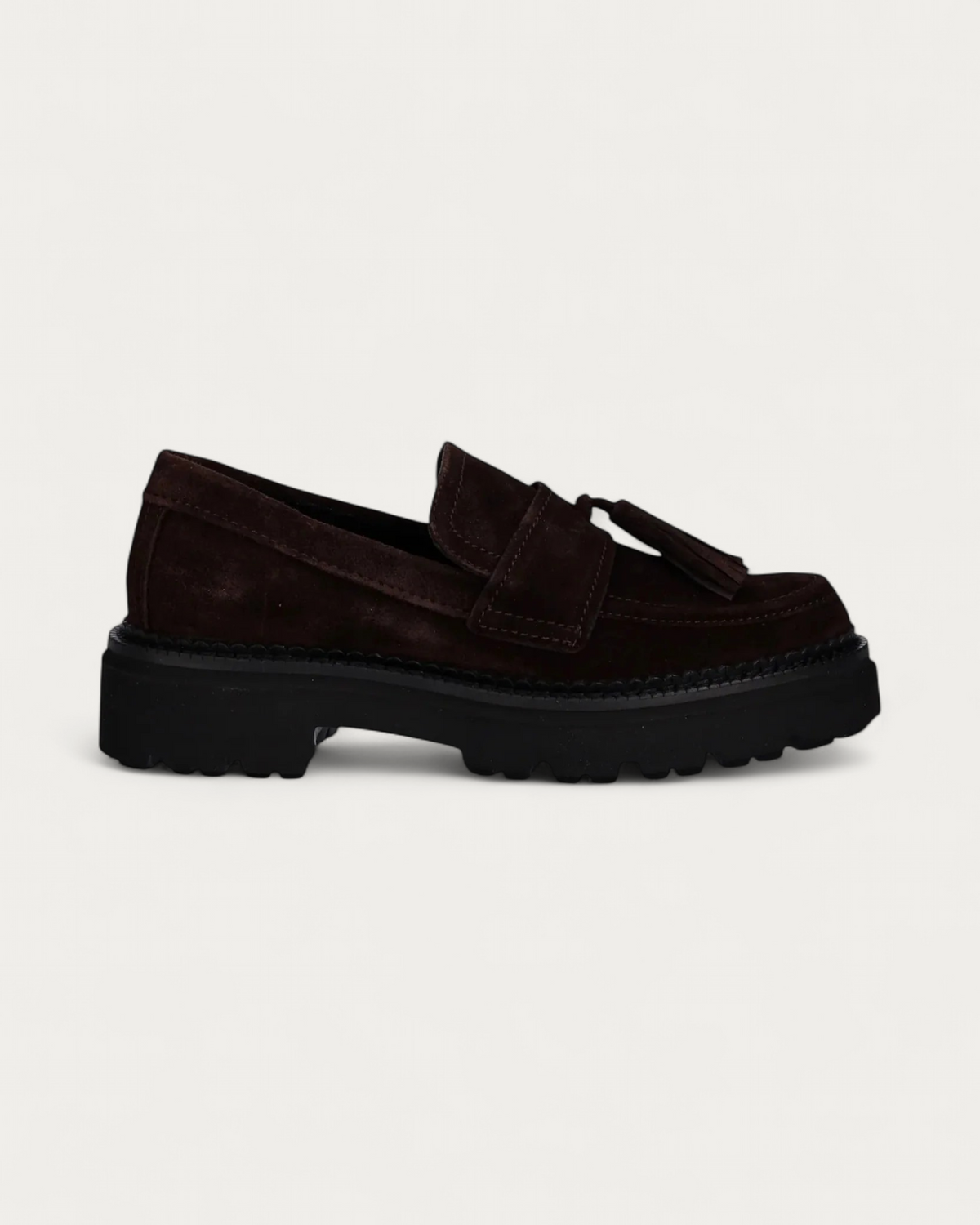 Kennel & Schmenger Chocolate Suede Loafer, side profile