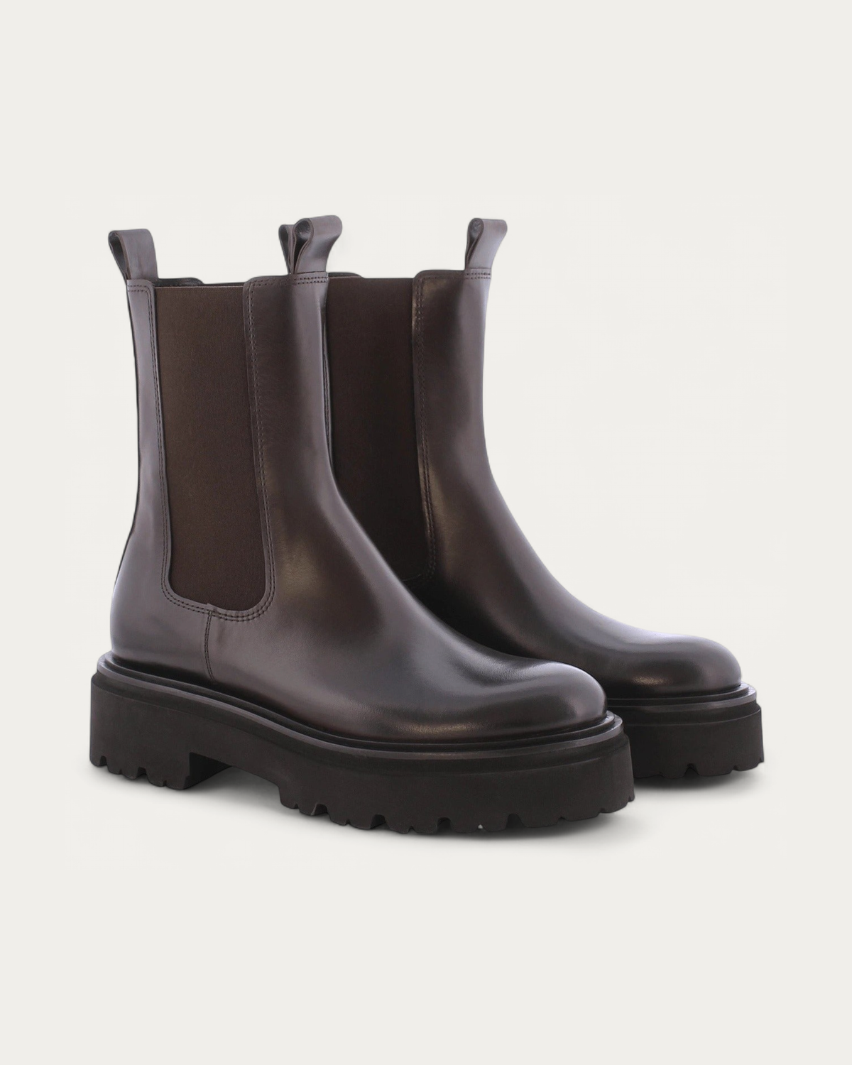 Kennel & Schmenger Fancy Brown Leather Chelsea Boot, three-quarter view