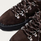 Kennel & Schmenger Lana Brown Suede Hike Loafer, metallic hiking eyelets and laces detail