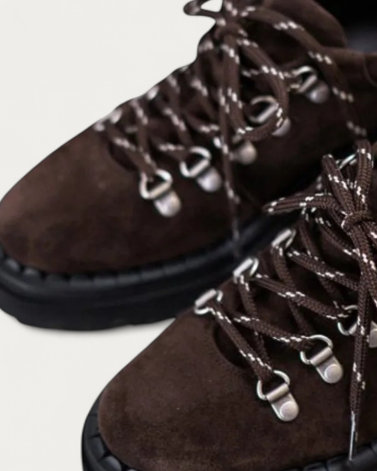 Kennel & Schmenger Lana Brown Suede Hike Loafer, metallic hiking eyelets and laces detail