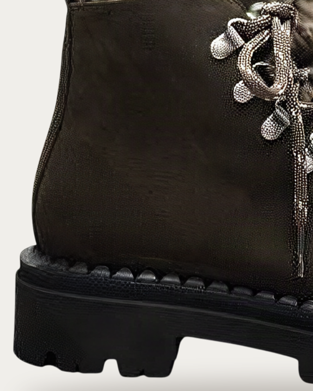 Kennel & Schmenger Lana Olive Suede Hiking Boot, heel detail