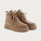 Kennel & Schmenger Shearling Laced Boot in Sand, pair