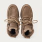 Kennel & Schmenger Shearling Laced Boot in Sand, top view showing shearling lining