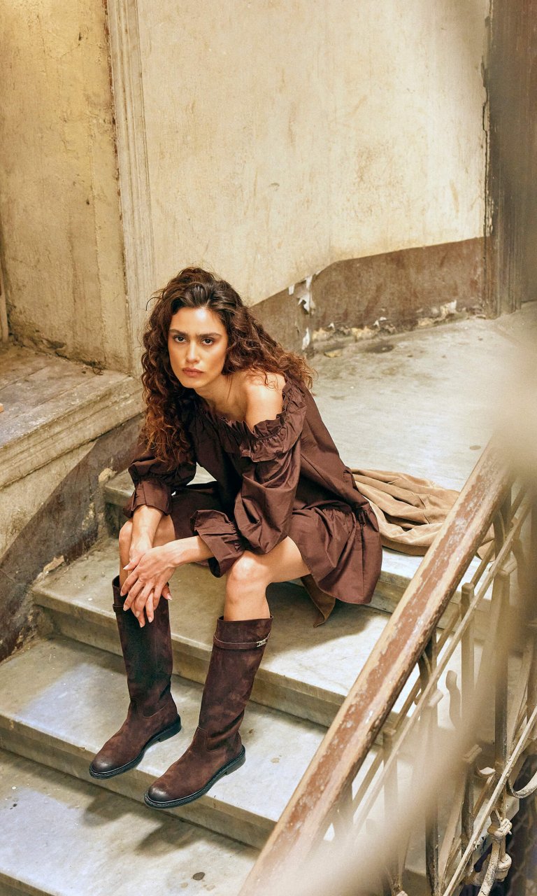 Knee High In Brown Suede