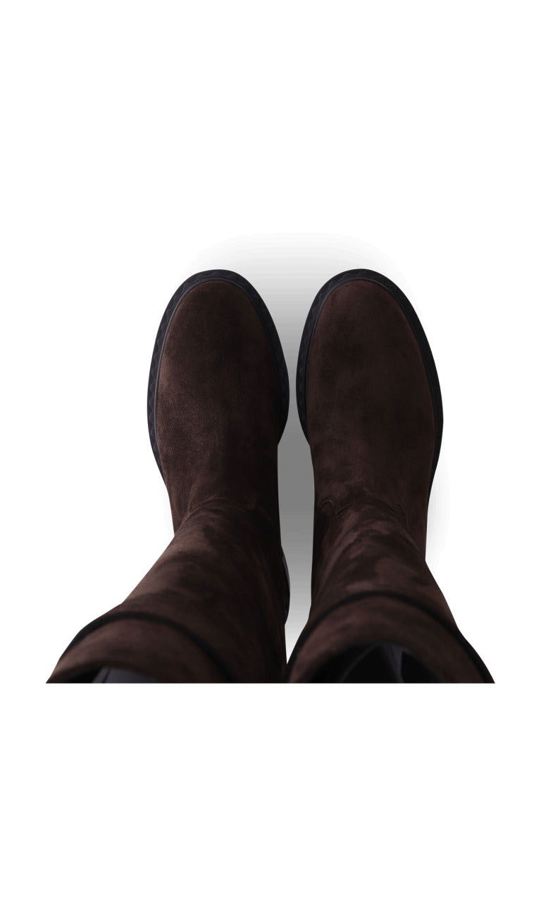 Knee High In Brown Suede
