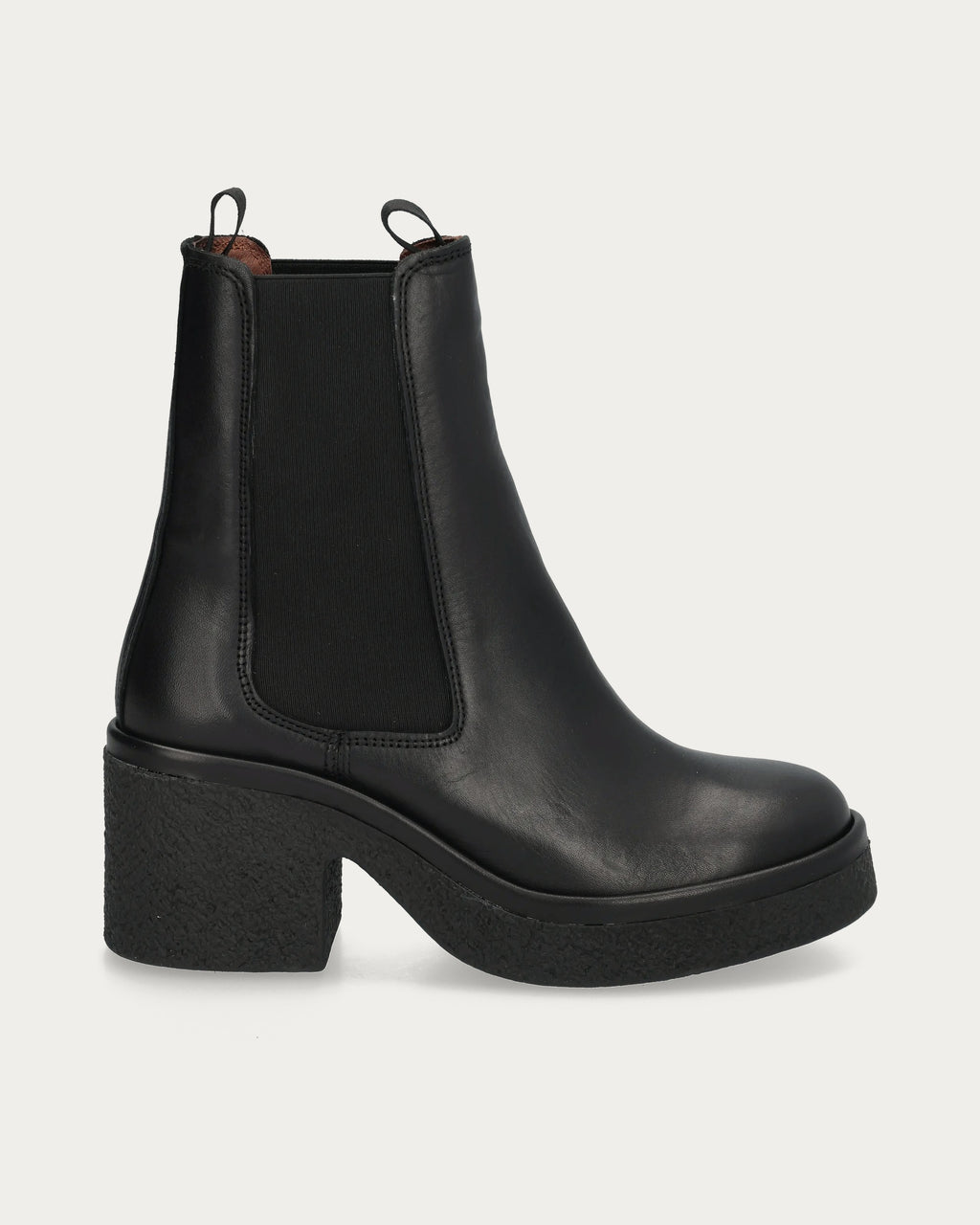 Anonymous Copenhagen Laurell 65 black leather Chelsea platform boot, side profile