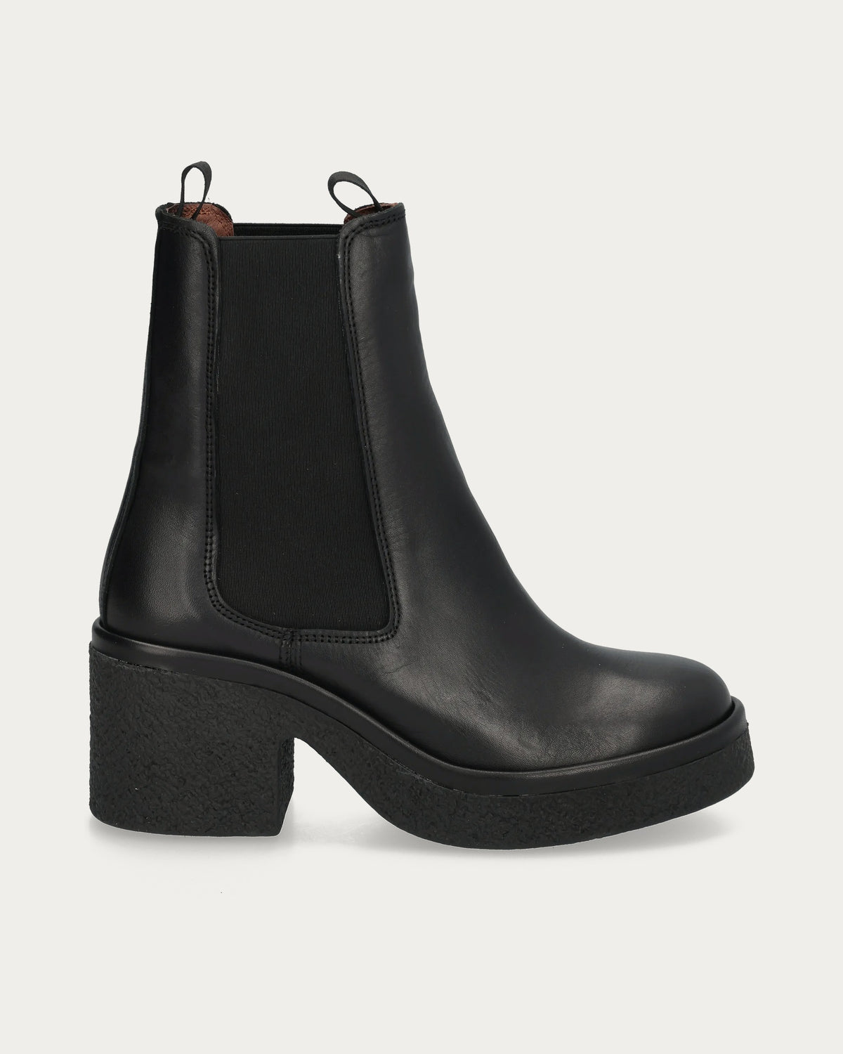 Anonymous Copenhagen Laurell 65 black leather Chelsea platform boot, side profile