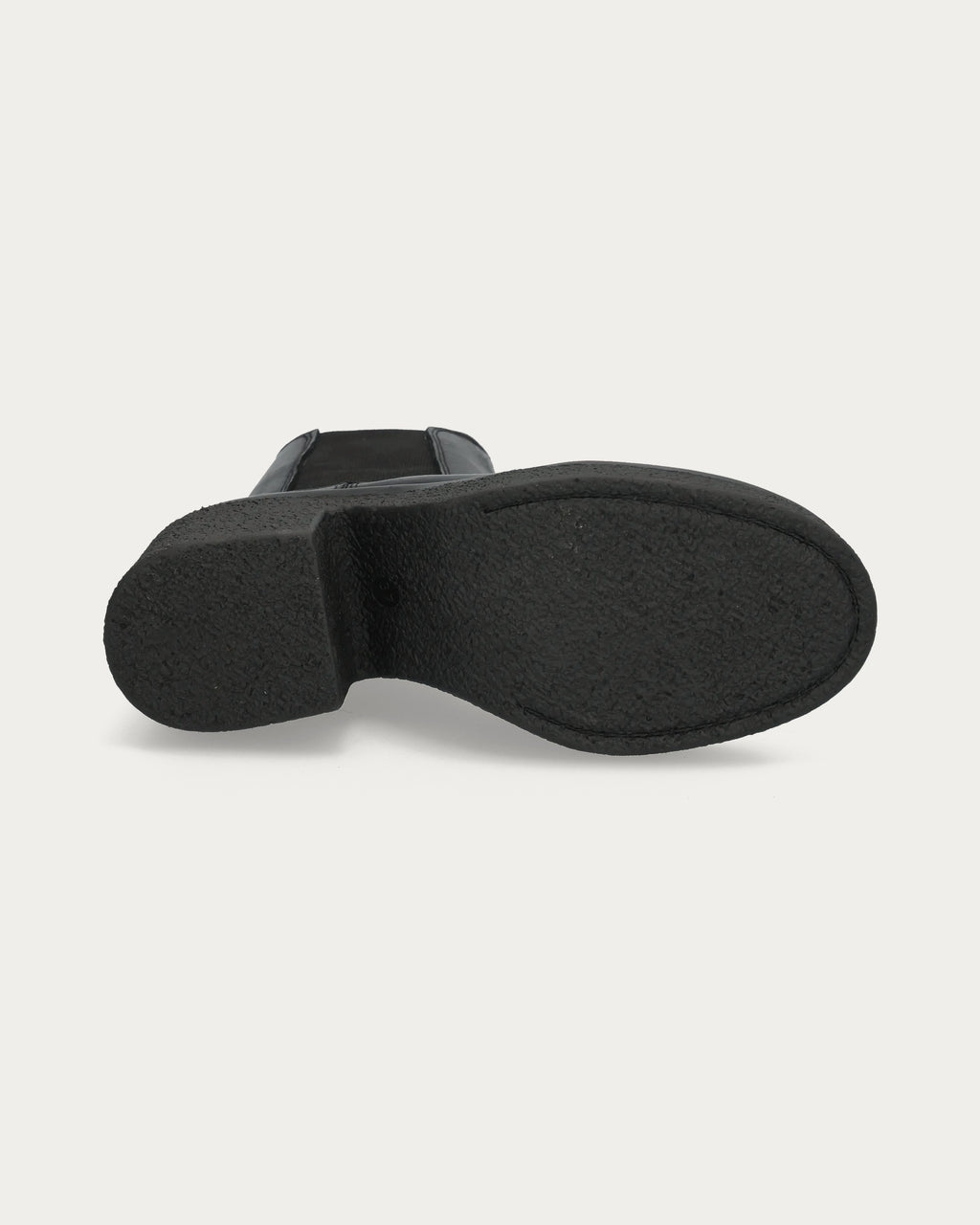 Laurell 65 black leather Chelsea boot, TR crepe outsole and block heel