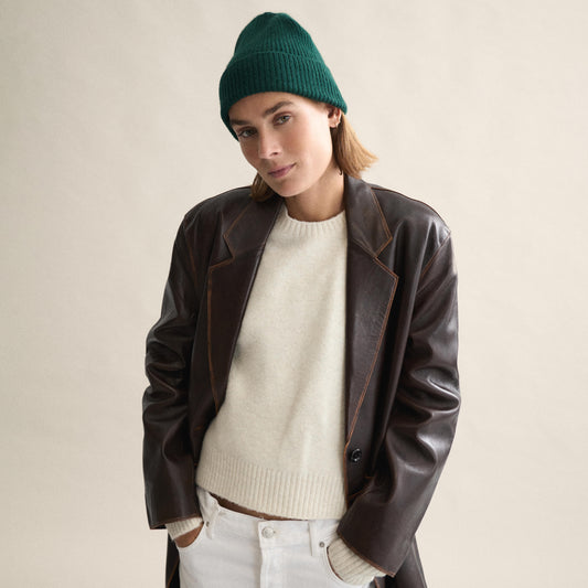 Le Bonnet Ribbed Beanie In Moss - view 2