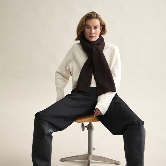 Le Bonnet Ribbed Scarf In Espresso - view 1