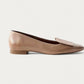 Paul Green Ivory Leather Pump With Detail in side profile on a warm off-white background