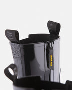 Lemon Jelly City black rain boot, side zip and pull tab detail