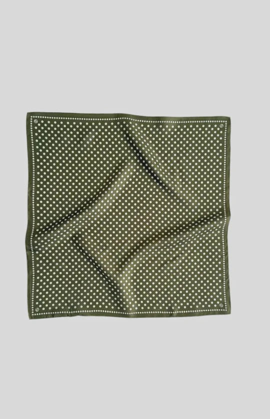 Lescarf Polkadot Scarf In Green And Cream - view 2