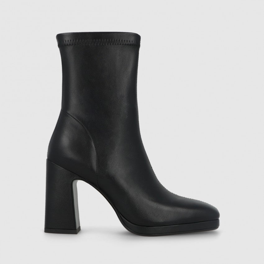 Stretch Leather Ankle Boot