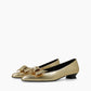 Gold Low Heel With Black Bow