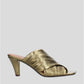 Folded Leather Gold Mule