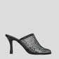 Embellished Net Mule In Black