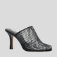 Embellished Net Mule In Black