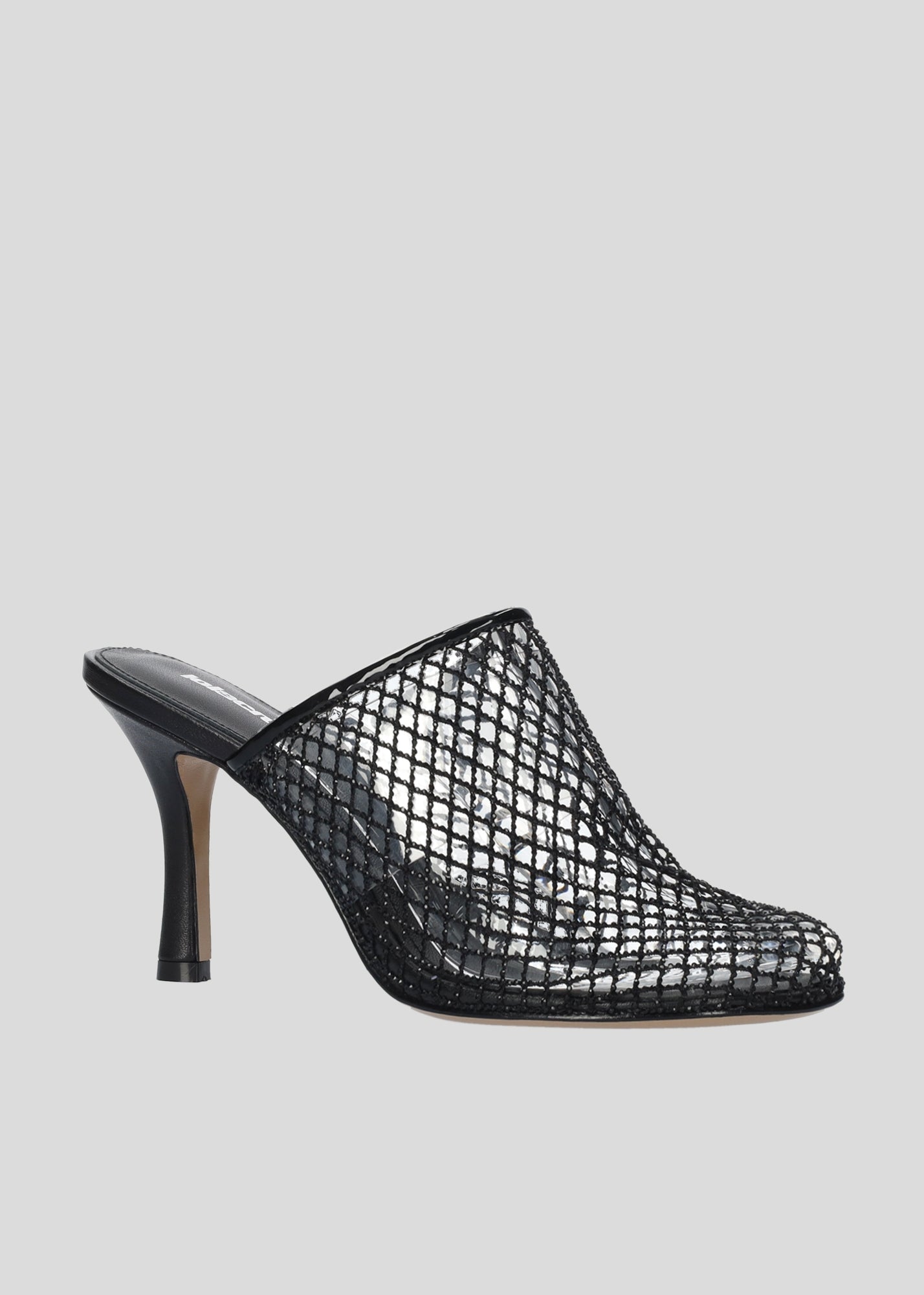 Embellished Net Mule In Black