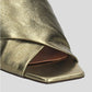 Folded Leather Gold Mule