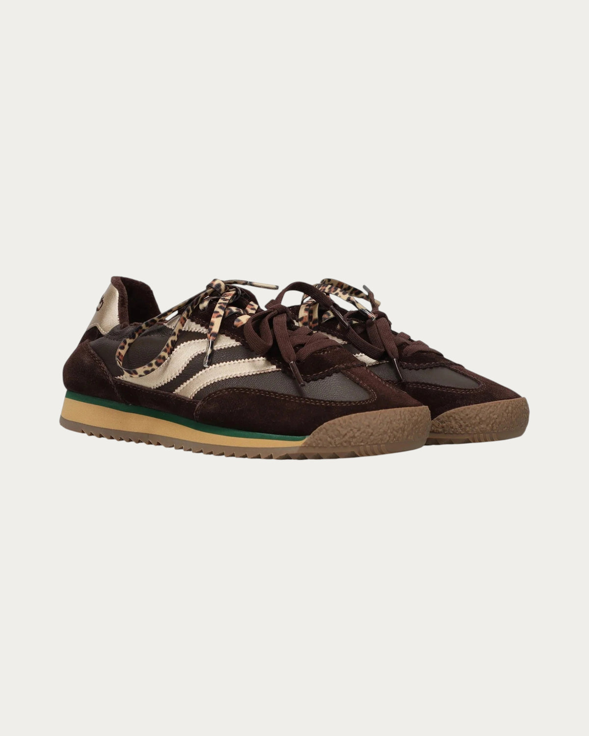 MRP Star Utah Leather Sneaker In Chocolate, pair in three-quarter view
